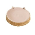 thumbnail image 1 of Round Rattan Pet Bed | Breathable Dog Mat Cozy Sleeping Cushion | 35x35x7cm Wood Woven Bed for Dogs & Cats | Yellow/Beige/Khaki/Gray Colors, 1 of 6