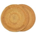 thumbnail image 1 of Round Rattan Placemats-Insulated Hot Pads,Durable Pot holder for Table, Pots, Pans & Teapots,Natural Wooden Heat Resistant Mats for Kitchen,Set of 2 Pieces, 1 of 6