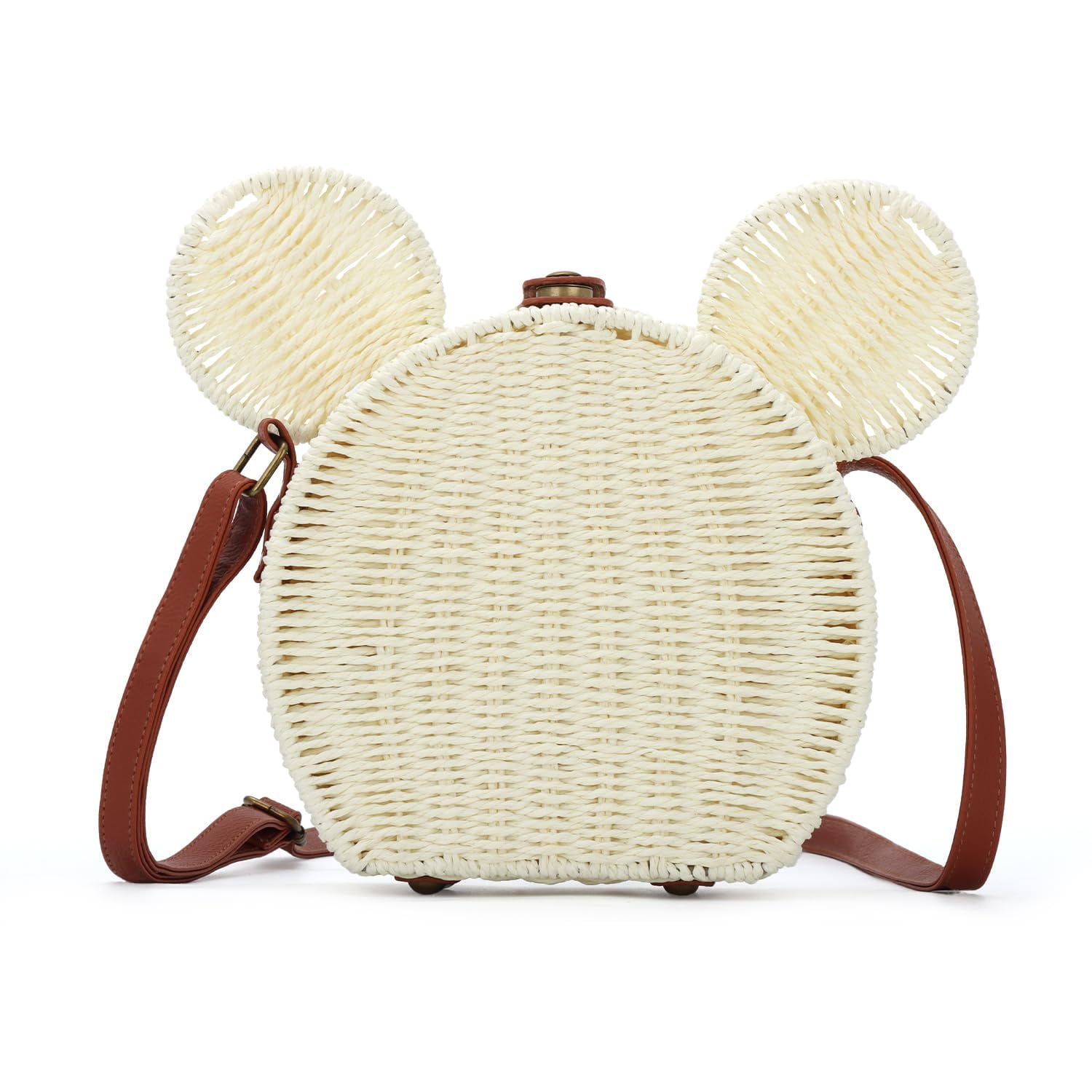 Round Rattan Purse for Women Wicker Crossbody Bag Cute Summer Beach Bag Woven Handbag for Vacation