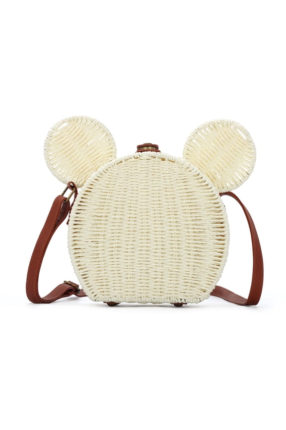 Round Rattan Purse for Women Wicker Crossbody Bag Cute Summer Beach Bag Woven Handbag for Vacation