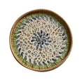 thumbnail image 1 of Round Rattan Serving Tray with Mother of Pearl Inlay Hand Woven ξ√ √ι β' `μ #л Z2J4, 1 of 9