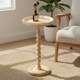 thumbnail image 1 of Round Rattan Side Table - Boho Accent Table for Small Spaces, 1 of 9