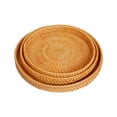 thumbnail image 1 of Round Rattan Tray Serving Basket, Handwoven Wicker Bread Bowl for Coffee Table Decor, Farmhouse Kitchen Countertop Storage (1Pcs, Brown3), 1 of 7