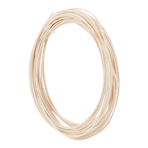Round Rattan Wicker Solid Weaving Material for DIY Basket Furniture Knitting Light Yellow 3mm 5m/roll
