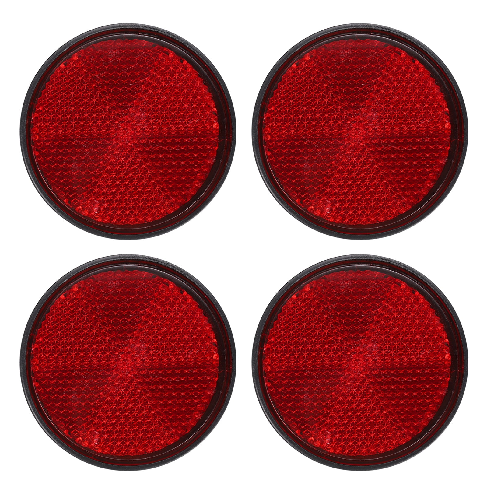 Vehicle Red Rear Reflector Round Rear Reflectors, 4 Pcs Safety Reflective Warning Reflector ...