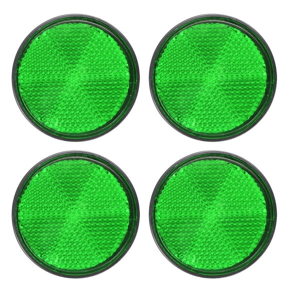 Round Rear Reflectors, 4 Pcs Safety Reflective Warning Reflector Plastic Universal Motorcycle Reflector with M6 Screw Mount for Car Motorcycle Trailer Bike Bicycles Dirt, Green