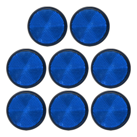 Round Rear Reflectors, 8 Pcs Safety Reflective Warning Reflector Plastic Universal Motorcycle Reflector with M6 Screw Mount for Car Motorcycle Trailer Bike Bicycles Dirt, Blue