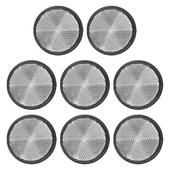 Round Rear Reflectors, 8 Pcs Safety Reflective Warning Reflector Plastic Universal Motorcycle Reflector with M6 Screw Mount for Car Motorcycle Trailer Bike Bicycles Dirt, White