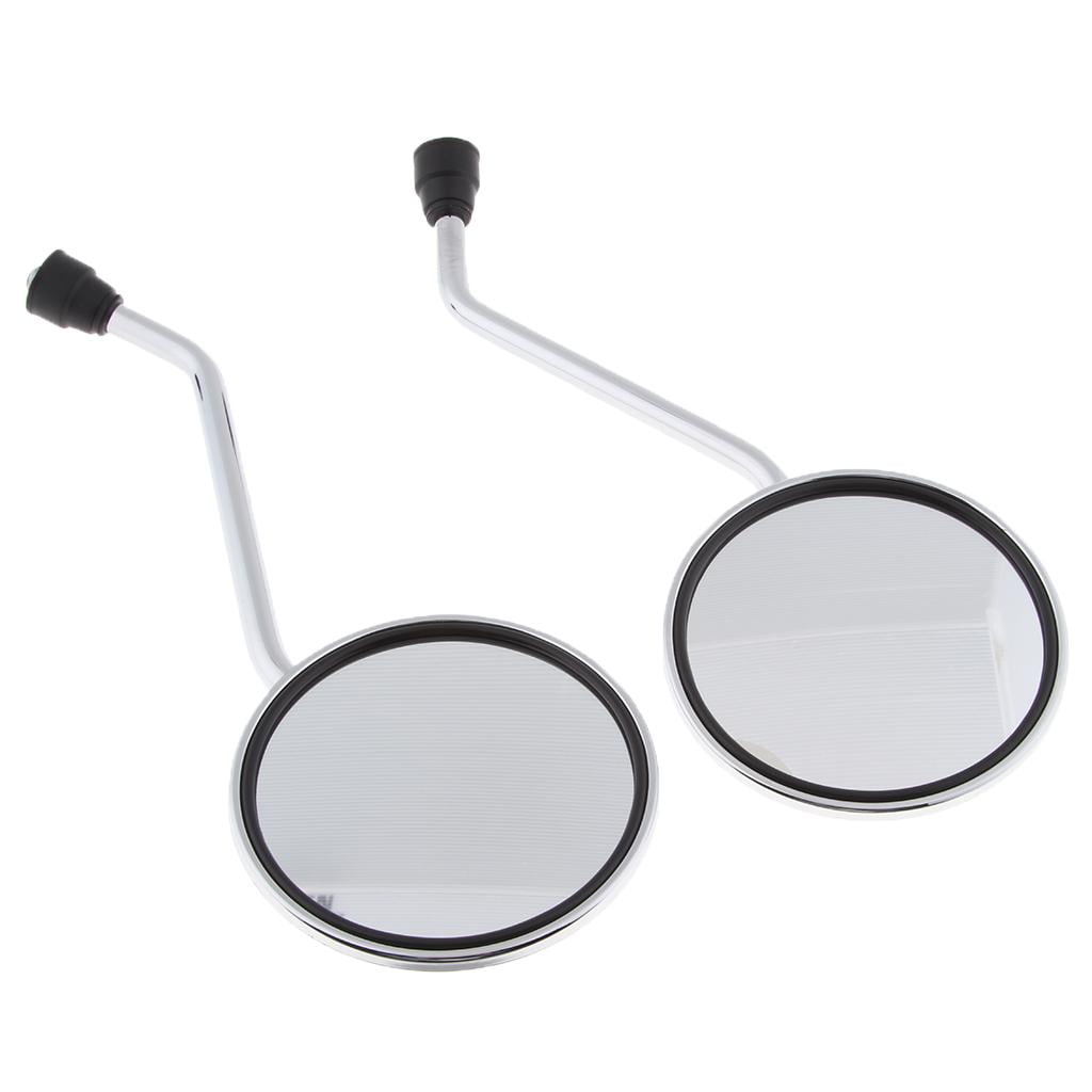 Round Rear View Side Mirrors For Motorcycle Cruiser Chopper ATV Scooter 10mm