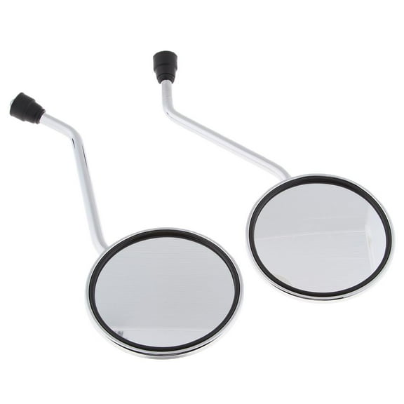 Round Rear View Side Mirrors For Motorcycle Cruiser Chopper ATV Scooter 10mm