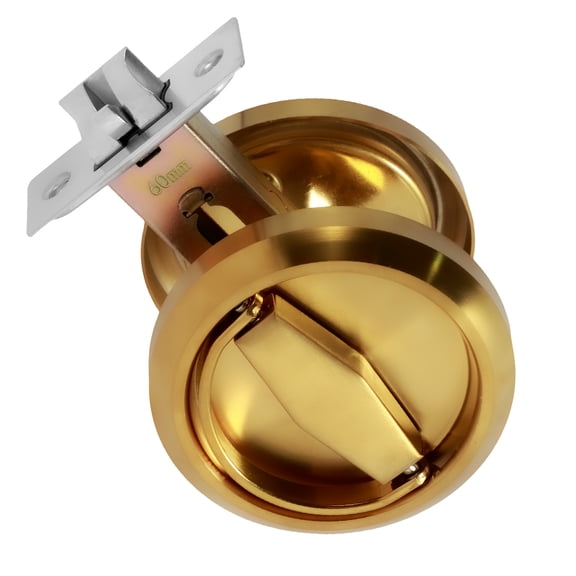 Round Recessed Door Lock 304 Stainless Steel Hidden Recessed Cup Door Handle Keyless Recessed Door Pull Latch Knob Round Embedded Concealed Door Pull for Bathroom Bedroom