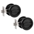thumbnail image 1 of Round Recessed Door Lock Stainless Steel 304 Hidden Recessed Invisible Handle, Black 2 Pack, 1 of 7