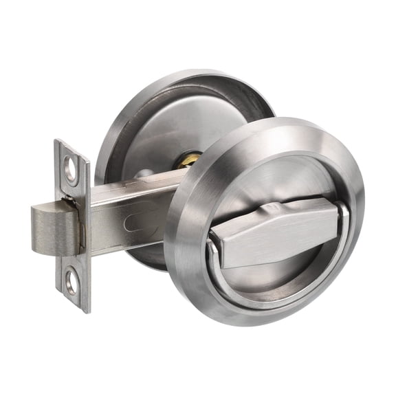 Round Recessed Door Lock Stainless Steel 304 Hidden Recessed Invisible Handle Silver