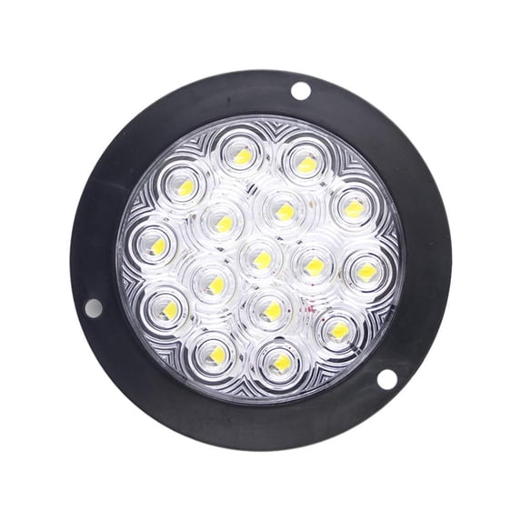 Round Red LED Tail Light for RV Truck - Stop Turn Tail Reverse Light, ABS+PC+Stainless Steel