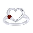 thumbnail image 1 of AFFY Round Red Simulated Garnet Open Heart Engagement Ring in 14k White Gold Over Sterling Silver Ring Size - 10, 1 of 1