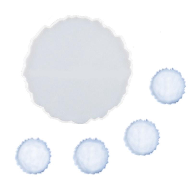 Round Resin Silicone Coaster Molds DIY White Epoxy Resin Cup Mat Mold Ornaments