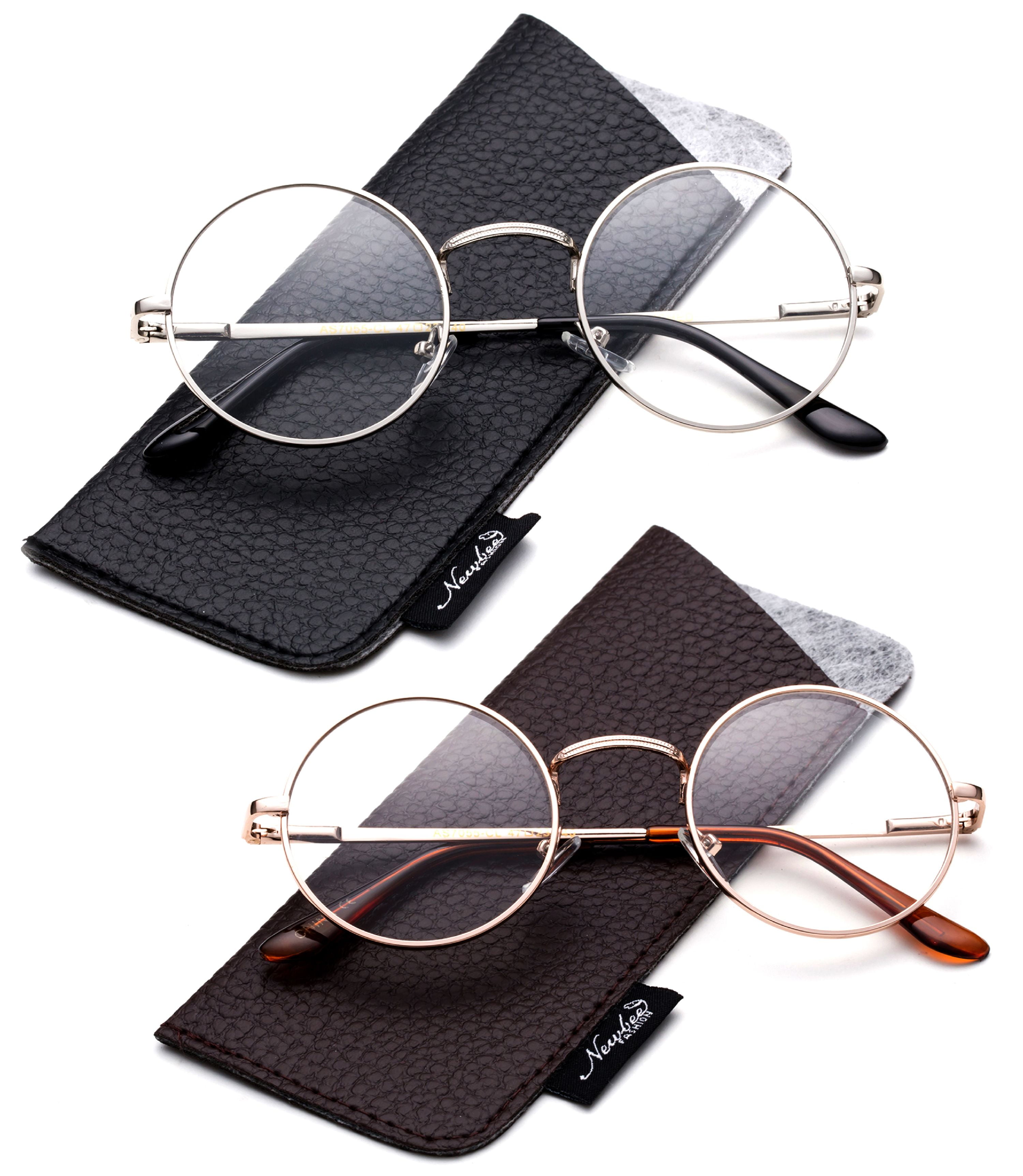 New bee Vintage Round John Lennon Sunglasses, Clear Lens 