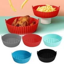Round Reusable Silicone Baking Tray, Non-Stick Air Fryer & Oven Accessory for Kitchen Cooking