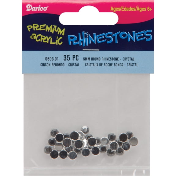 Darice Round Rhinestones Embellishment 5mm Crystal