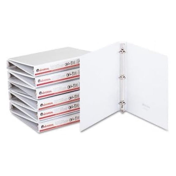 Round Ring Binder 1 Inch - White Vinyl Binder with Pockets - 24 Pack Economy Binders for School, Home, Office - Secure Ring Lock & Durable View Cover