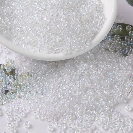 Round Rocailles Beads Japanese Seed Beads 8/0 (RR250) AB 3mm Hole: 1mm 422-455pcs/10g