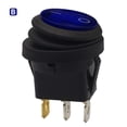 thumbnail image 1 of Round Rocker Switch Waterproofs With Shell Led Light Spst 3 Pin 2 Position 20A12V Blue, 1 of 9