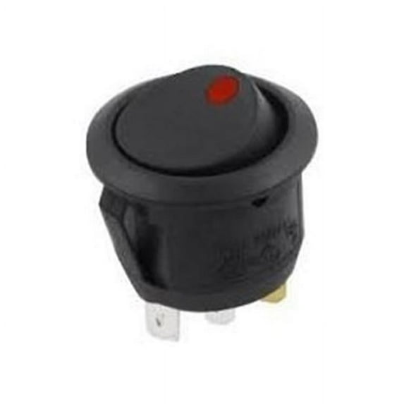 Round Rocker Switch With Red Illumination