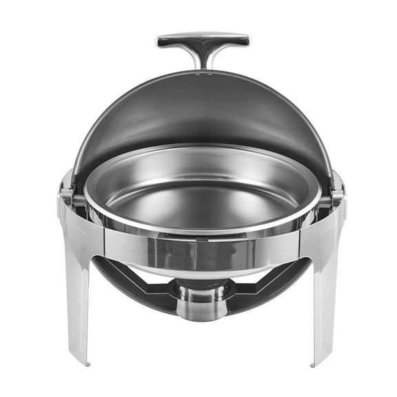 Round Roll Top Chafing Dish Buffet Set, 6.8 QT Round Chafers for Catering, Round Stainless Steel Chafers and Buffet Warmers Sets for Parties Wedding Catering Event, 1 Pack