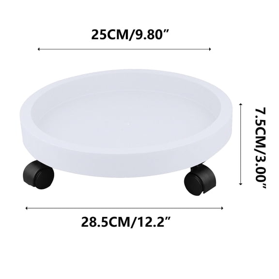 Round Rolling Plant Caddy, Universal Wheel Flower Pot Tray, Mobile Plant Pot Chassis, Sturdy Roller Base for Easy Moving Potted Plants Indoor and Outdoor Decoration