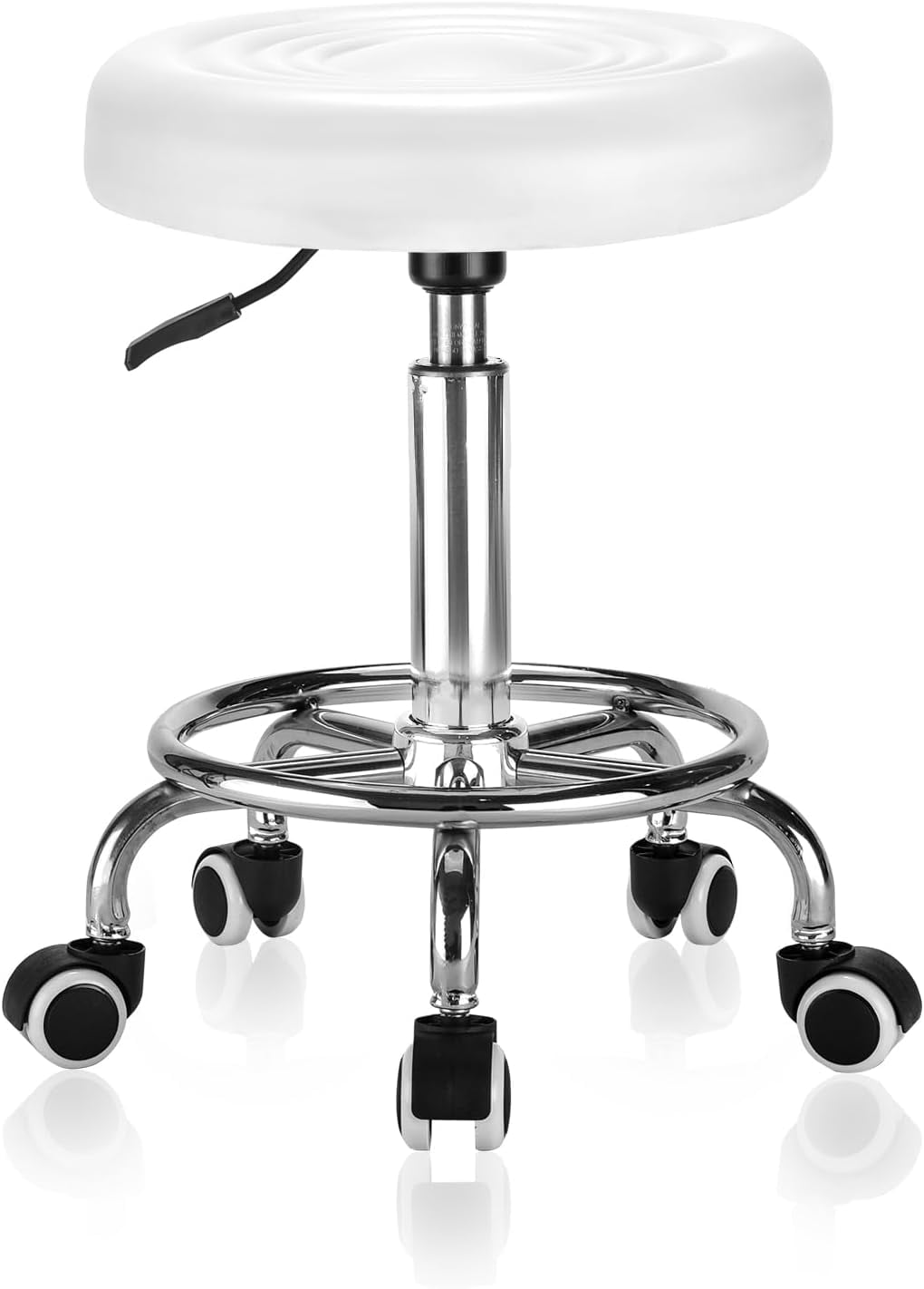 Round Rolling Stool: Adjustable Height, 360°Smooth Swivel, Stool with ...