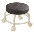 thumbnail image 1 of Round Rolling Stool with Wheels Low Height Padded Seat Portable Rolling Stool for Home Salon Workshop,Coffee-22x30cm, 1 of 3