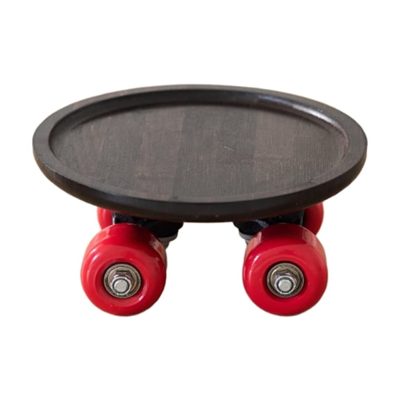 Round Rolling Tray With Metal Wheels Home Storage Solution For Small Items