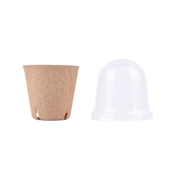 Round Root Control Seedling Cups, 3.1in Starter Pots with Breathable Lids, 4 Drainage Holes, Biodegradable Circular Plant Growing Containers