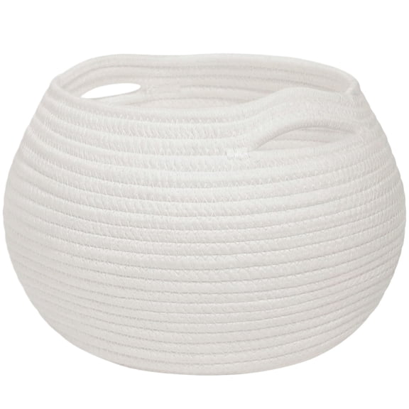 Round Rope Storage Basket Cotton Woven Bin for Blanket Toy Laundry Nursery Boho Home Decor Organizer with Handles