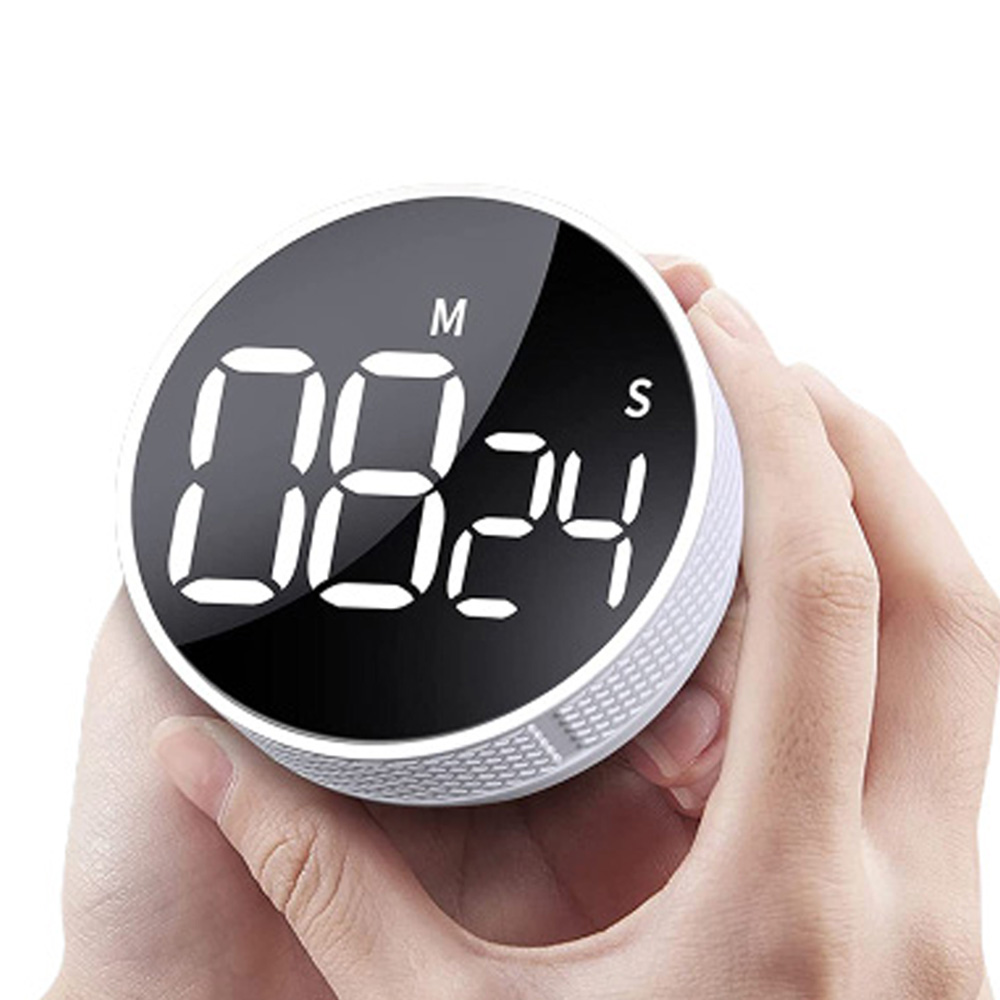 Round Rotary Digital Timer,Pack of 1 Stopwatch LED Studying Meditation