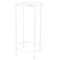 TOHU Round Rotatable Clothing Rack, Multi-Purpose Garment Display with Metal Shelf for Retail or Boutique Use White