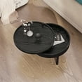 thumbnail image 1 of Round Rotating Top Coffee Table with Hidden Storage Compartment, Metal Leg, Circle Coffee Table, Cocktail Table For Home Office Living Room Apartment, 1 of 8