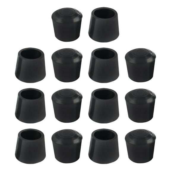 Round Rubber Leg Cap End Tips Cups Furniture Table Feet Cover Floor Protector 20mm 3/4" Inner Dia 14pcs