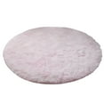 thumbnail image 1 of Round Rug, 1 Pc Circle Area Rugs, Fluffy Fuzzy Bedroom Carpet, Plush Shag Indoor Floor Gray Living Room Christmas Circular Aesthetic Decor for Classroom, 23.62 Inch, Pink, 1 of 4