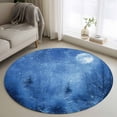thumbnail image 1 of Round Rug 3.3Ft Washable Non-Slip, Blue Night Landscapes Circle Area Rugs for Living Room Bedroom, Christmas Winter Snowfall Forest Indoor Floor Mats Carpet Runner for Home Decor Aesthetic, 1 of 8