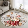 thumbnail image 1 of Round Rug 3.3Ft Washable Non-Slip, Christmas Circle Area Rugs for Living Room Bedroom, Retro Xmas Deer Candy Ice Cream Pine Needle Indoor Floor Mats Carpet Runner for Home Decor Aesthetic, 1 of 8
