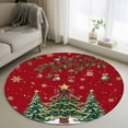 thumbnail image 1 of Round Rug 3.3Ft Washable Non-Slip, Christmas Tree Circle Area Rugs for Living Room Bedroom, Red Winter Xmas Ball Berry Snowflakes Indoor Floor Mats Carpet Runner for Home Decor Aesthetic, 1 of 8