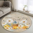 thumbnail image 1 of Round Rug 3.3Ft Washable Non-Slip, Daisy Spring Floral Circle Area Rugs for Living Room Bedroom, Farmhouse Botanical Bees Elegant Indoor Floor Mats Carpet Runner for Home Decor Aesthetic, 1 of 8
