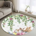thumbnail image 1 of Round Rug 3.3Ft Washable Non-Slip, Happy Easter Circle Area Rugs for Living Room Bedroom, Cutte Rabbits Eggs Floral Plants Watercolor Indoor Floor Mats Carpet Runner for Home Decor Aesthetic, 1 of 8