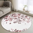thumbnail image 1 of Round Rug 3.3Ft Washable Non-Slip, Leaves Circle Area Rugs for Living Room Bedroom, Pink Brown Summer Botanical Indoor Floor Mats Carpet Runner for Home Decor Aesthetic, 1 of 8