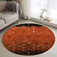 thumbnail image 1 of Round Rug 3.3Ft Washable Non-Slip, Orange Geometric Circle Area Rugs for Living Room Bedroom, Ombre Modern Abstract Art Indoor Floor Mats Carpet Runner for Home Decor Aesthetic, 1 of 8
