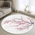 thumbnail image 1 of Round Rug 3.3Ft Washable Non-Slip, Pink Cherry Blossom Circle Area Rugs for Living Room Bedroom, Spring Branches Floral Watercolor Indoor Floor Mats Carpet Runner for Home Decor Aesthetic, 1 of 8