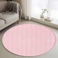 thumbnail image 1 of Round Rug 3.3Ft Washable Non-Slip, Pink Geometric Circle Area Rugs for Living Room Bedroom, Modern Minimalism Solid Color Striped Indoor Floor Mats Carpet Runner for Home Decor Aesthetic, 1 of 8
