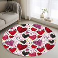 thumbnail image 1 of Round Rug 3.3Ft Washable Non-Slip, Romantic Love Circle Area Rugs for Living Room Bedroom, Valentine's Day Cartoon Stars Heart Pink Red Indoor Floor Mats Carpet Runner for Home Decor Aesthetic, 1 of 8