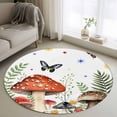 thumbnail image 1 of Round Rug 3.3Ft Washable Non-Slip, Spring Mushrooms Circle Area Rugs for Living Room Bedroom, Farmhouse Pastoral Botanical Watercolor Indoor Floor Mats Carpet Runner for Home Decor Aesthetic, 1 of 8